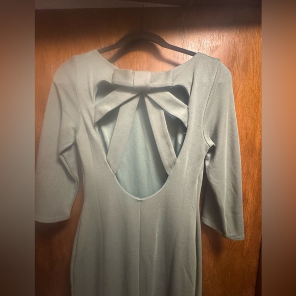 ANTHROPOLOGIE Crystal Structure Square Neck Sheath Dress Sage Green Baily 44 - Picture 7 of 10